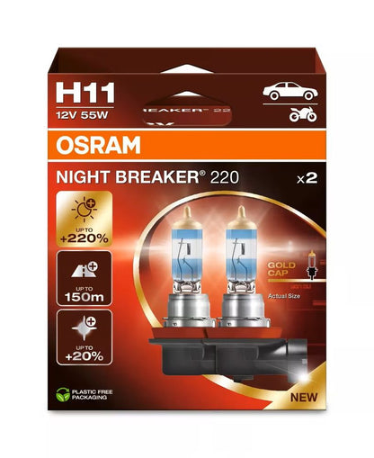 AMPOULES OSRAM NIGHT BREAKER 220 H11 X2 DUOBOX ECO PACKAGING