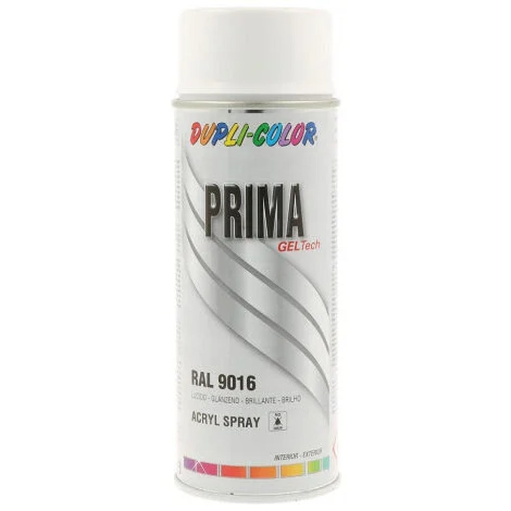 PEINTURE PRIMA RAL 9016 BLANC TRAFIC BRILLANT 400ML DUPLI COLOR