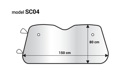PARE-SOLEIL SOUPLE EN MOUSSE PE 150X80CM AVEC VENTOUSES