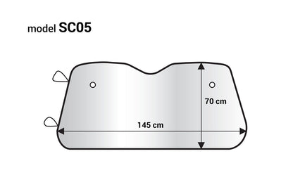PARE-SOLEIL SOUPLE 145X70CM AVEC VENTOUSES