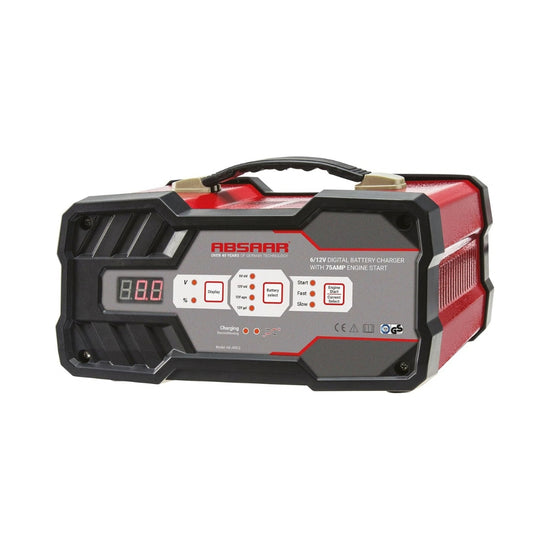 CHARGEUR DE BATTERIE 12A 6/12V AVEC BOOSTER INTEGRE 75A ABSAAR
