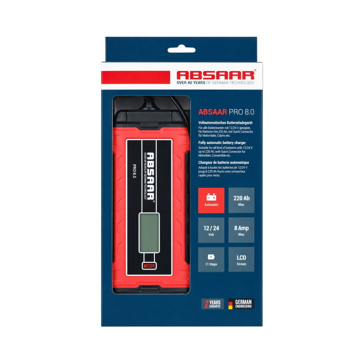 Chargeur ABSAAR PRO8 - caractéristiques