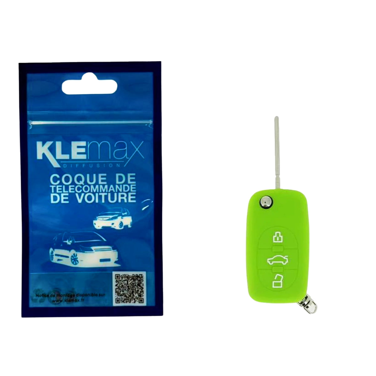 HOUSSE DE CLE EN SILICONE 3 BOUTONS VERTE POUR AUDI Z
