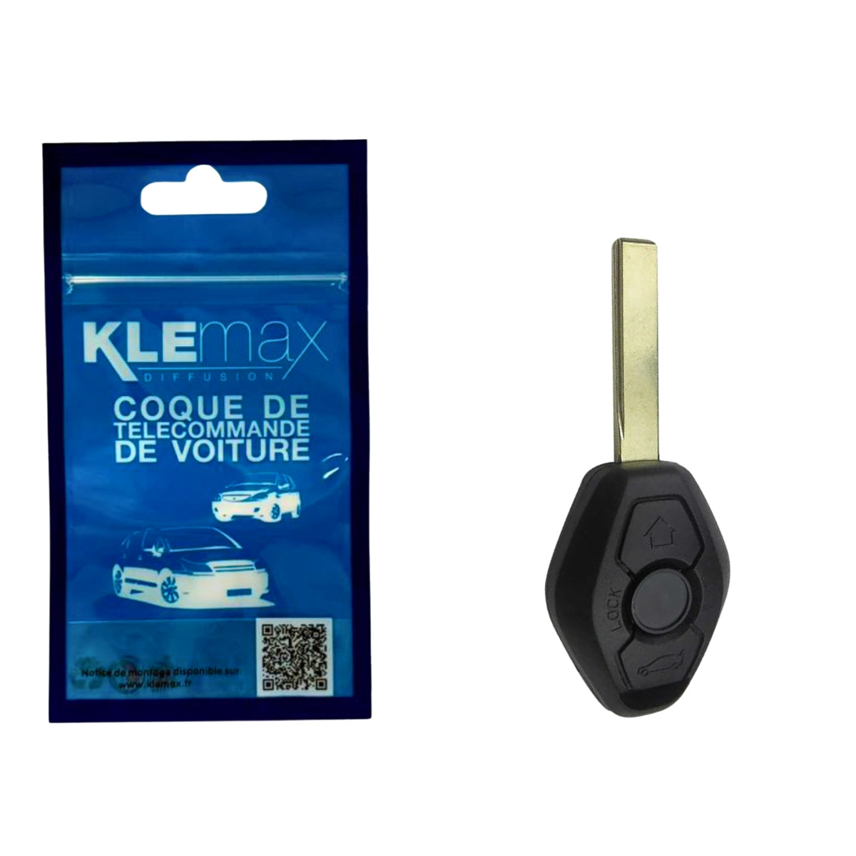 COQUE CLE ADAPTABLE BMW 3 BOUTONS LAME FRAISEE FIXE 8MM