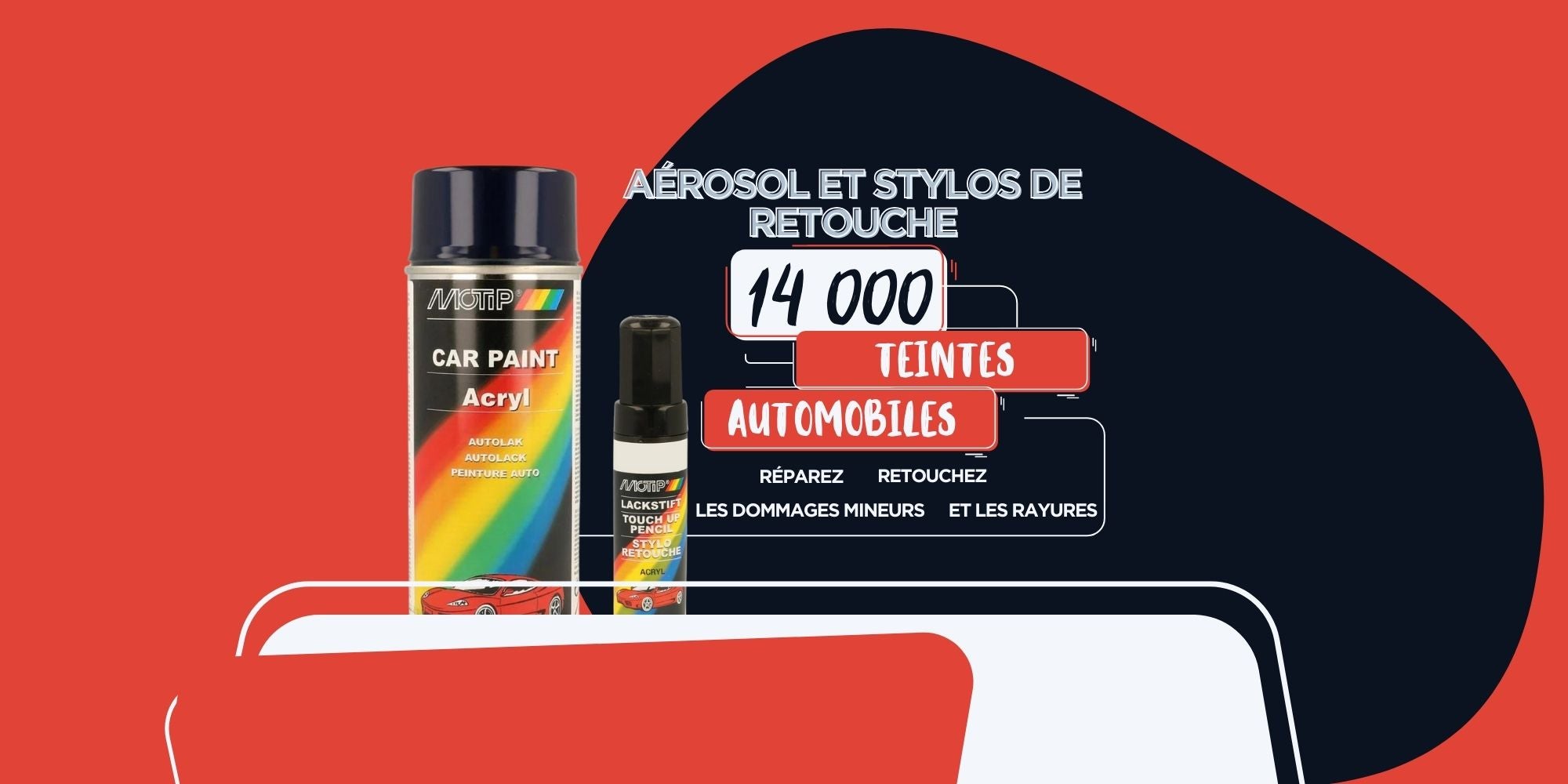 Aérosols et stylos de retouche