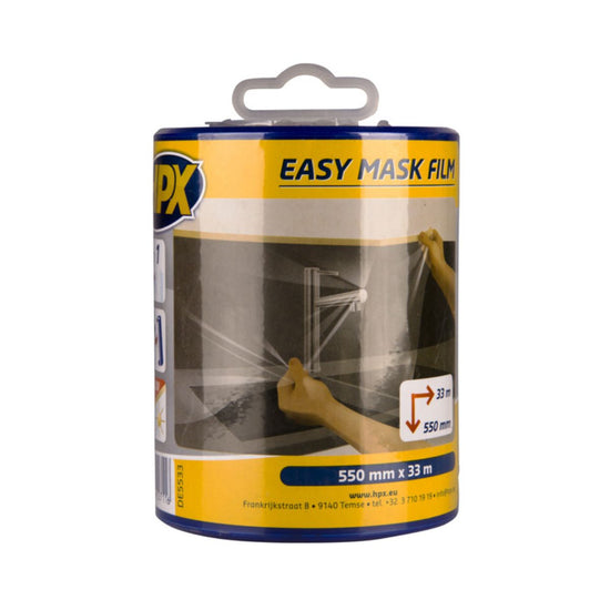 FILM TRANSPARENT 550MMX33M AVEC RUBAN DE MASQUAGE HPX - DEVIDOIR INTEGRE