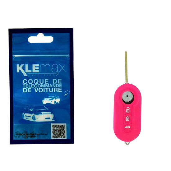 HOUSSE DE CLE EN SILICONE 2 BOUTONS ROSE POUR FIAT Z