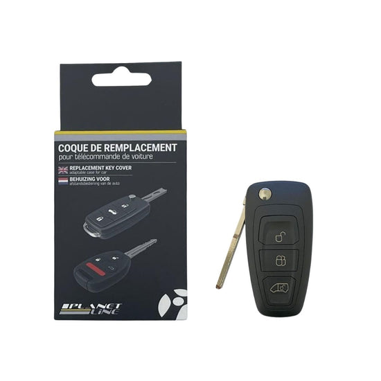 COQUE CLE ADAPTABLE POUR FORD 3 BOUTONS LAME RETRACTABLE FRAISEE KEYSKAR