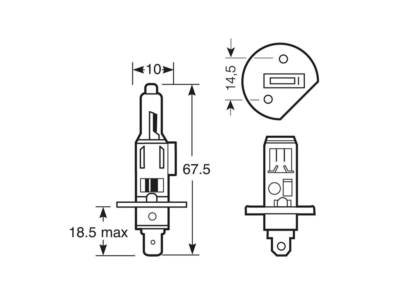 1 AMPOULE 12V H1 P14.5S 55W (BLISTER DE 1) RING