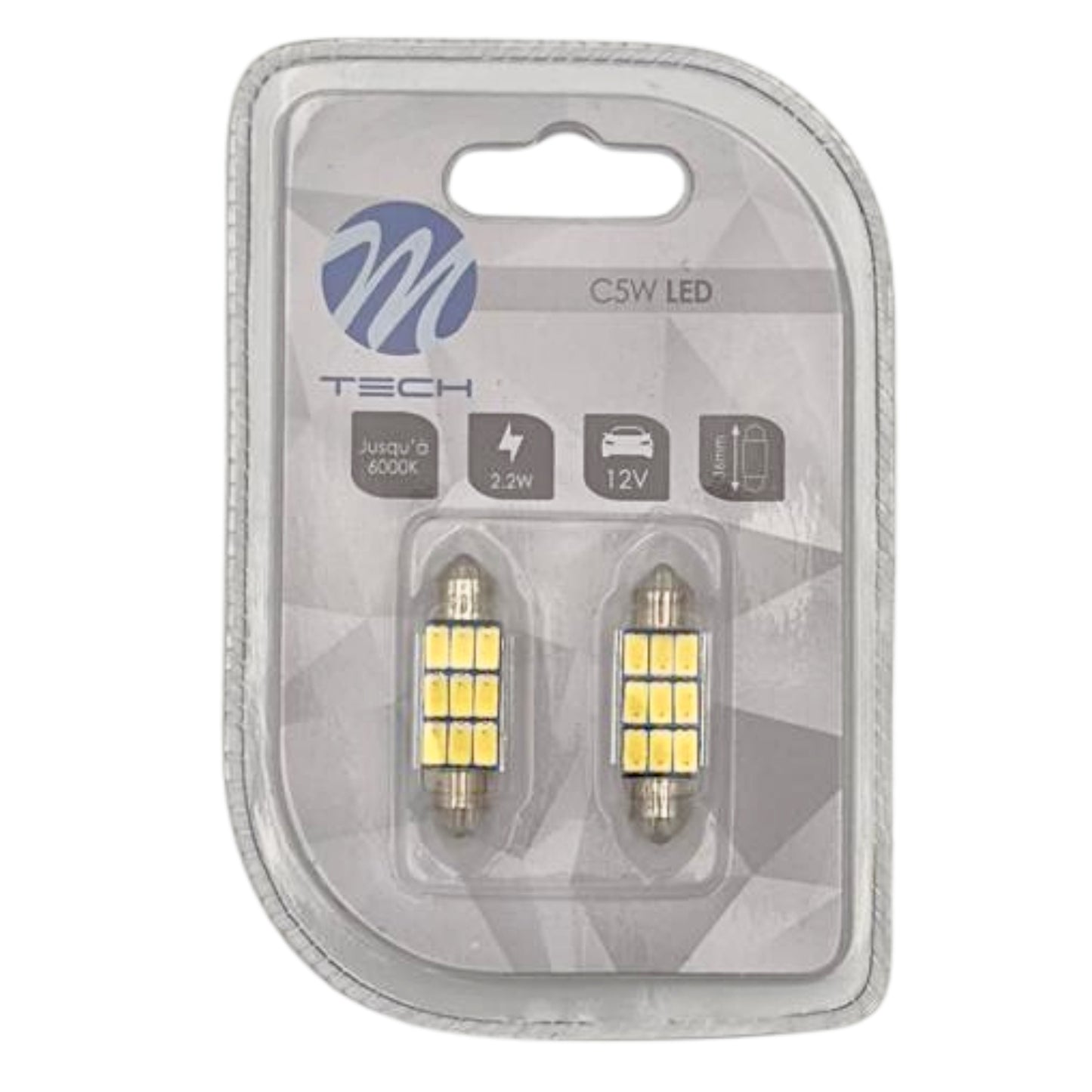 AMPOULES LED X 2 CANBUS - NAVETTE C5W 2,2W 36MM 9XSMD5630 BLANC
