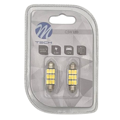 AMPOULES LED X 2 CANBUS - NAVETTE C5W 2,2W 36MM 9XSMD5630 BLANC