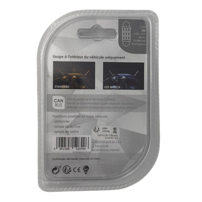 AMPOULES LED X 2 CANBUS - NAVETTE C5W 41MM 9XSMD5630 BLANC