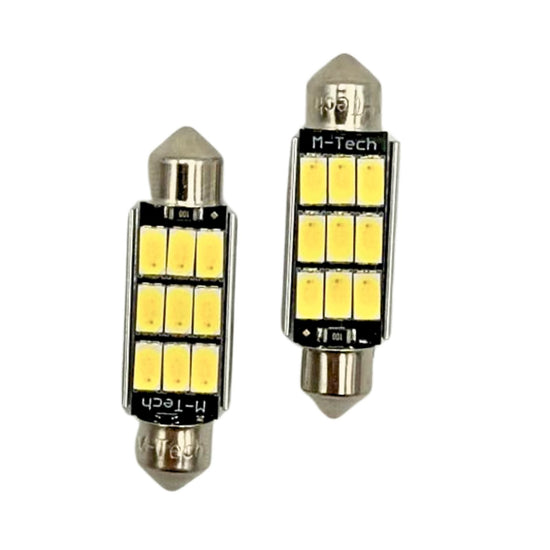 AMPOULES LED X 2 CANBUS - NAVETTE C5W 41MM 9XSMD5630 BLANC
