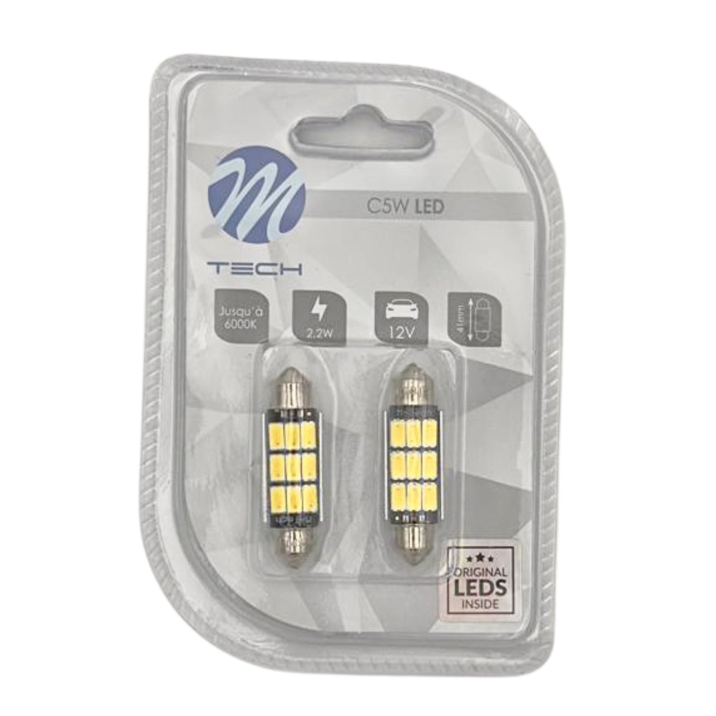 AMPOULES LED X 2 CANBUS - NAVETTE C5W 41MM 9XSMD5630 BLANC