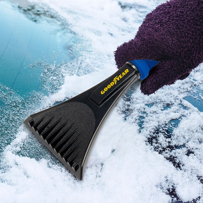GRATTE-GIVRE ABS + ALUMINIUM MANCHE ERGONOMIQUE AVEC MOUSSE GOODYEAR