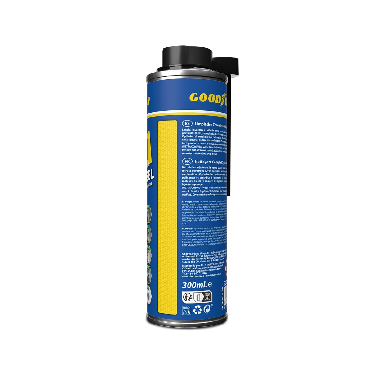 ADDITIF NETTOYANT MOTEUR DIESEL 5 EN 1 300ML GOODYEAR