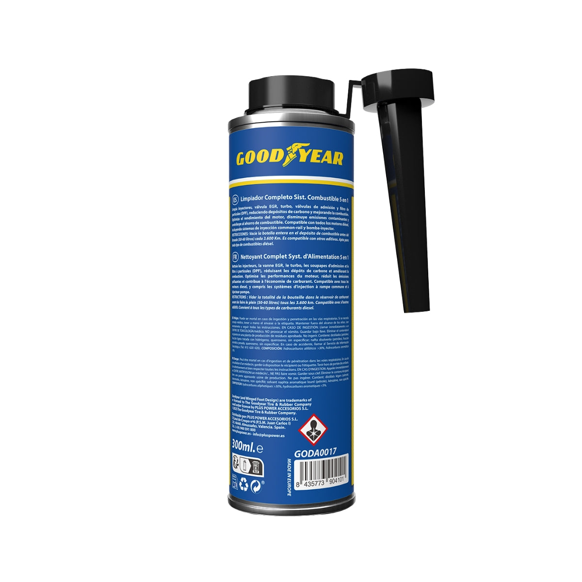 ADDITIF NETTOYANT MOTEUR DIESEL 5 EN 1 300ML GOODYEAR