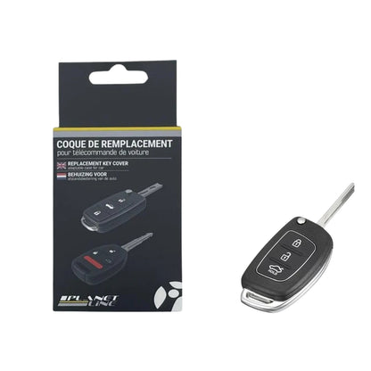 COQUE CLE ADAPTABLE POUR KIA HYUNDAI 3 BOUTONS LAME FRAISEE  KEYSKAR
