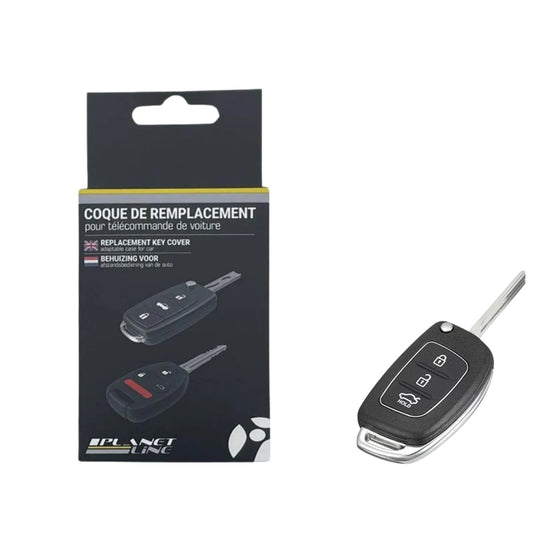 COQUE CLE ADAPTABLE POUR KIA HYUNDAI 3 BOUTONS LAME FRAISEE  KEYSKAR