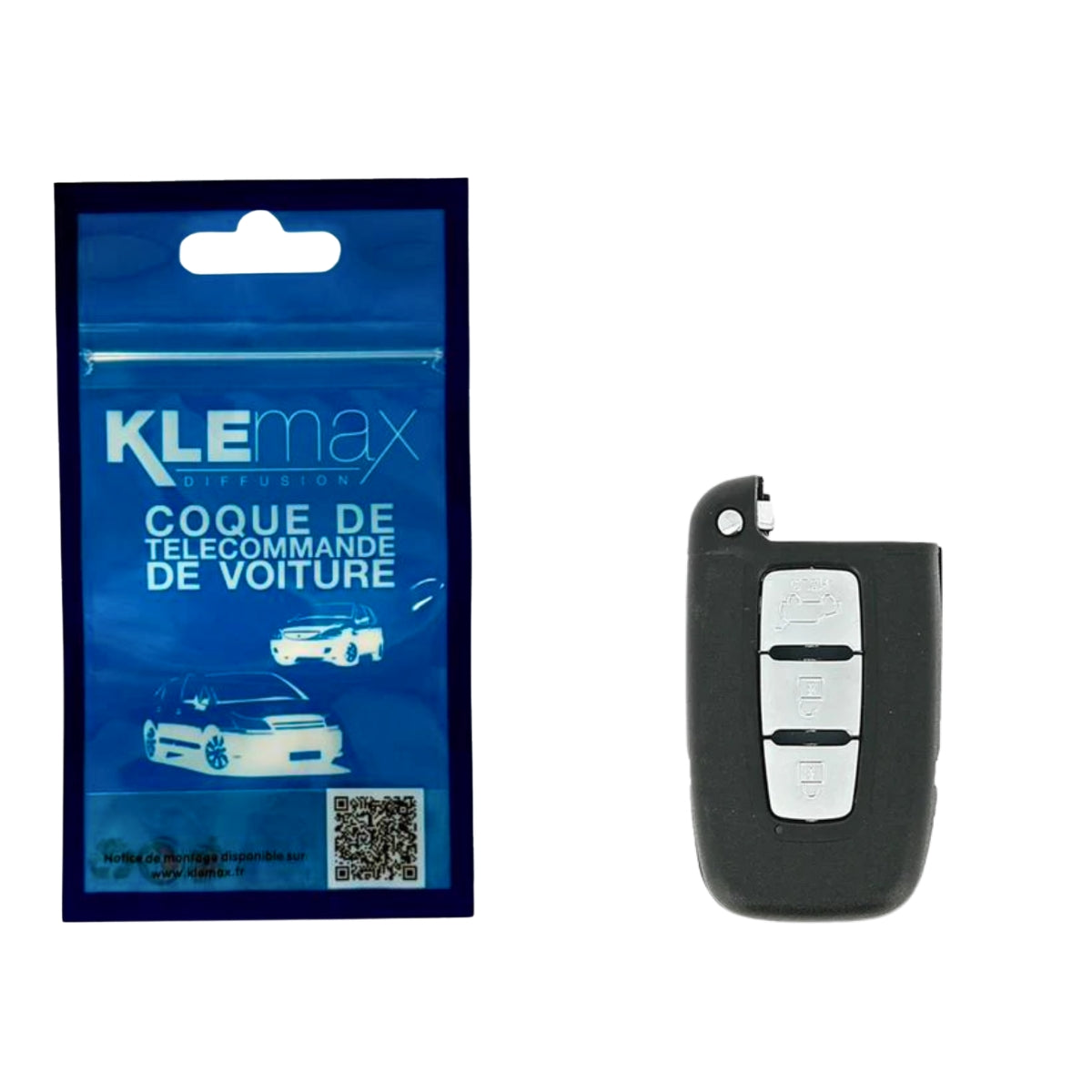 COQUE CLE ADAPTABLE HYUNDAI 3 BOUTONS LAME FRAISEE RETRACTABLE
