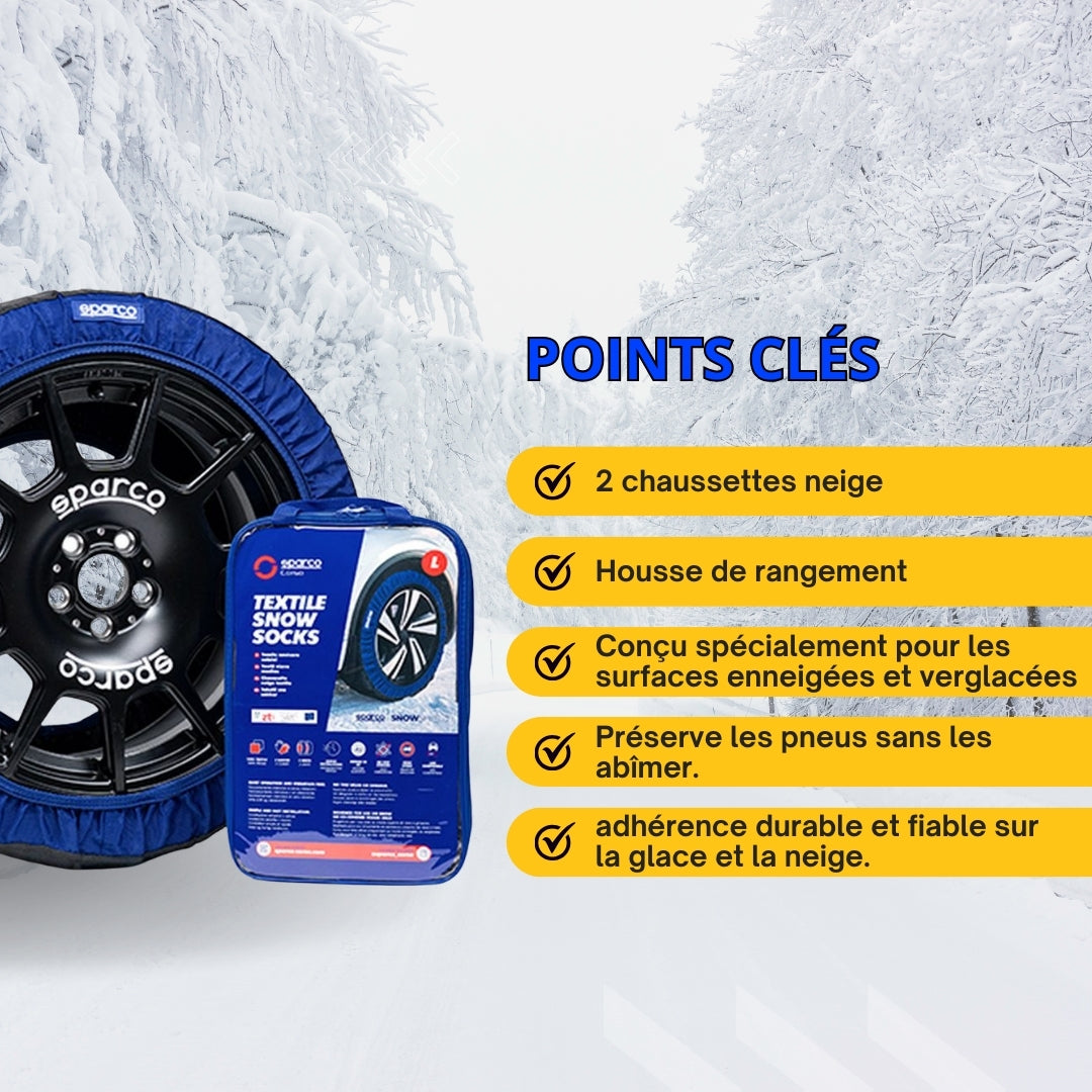 CHAUSSETTES NEIGE TEXTILE SPARCO (X2) TAILLE M