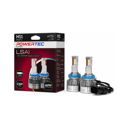 AMPOULES LED CONNECTEES H11 X 2 AVEC APPLICATION 9-60V MAX 110W 2800K A 6500K MAX 9000LMS