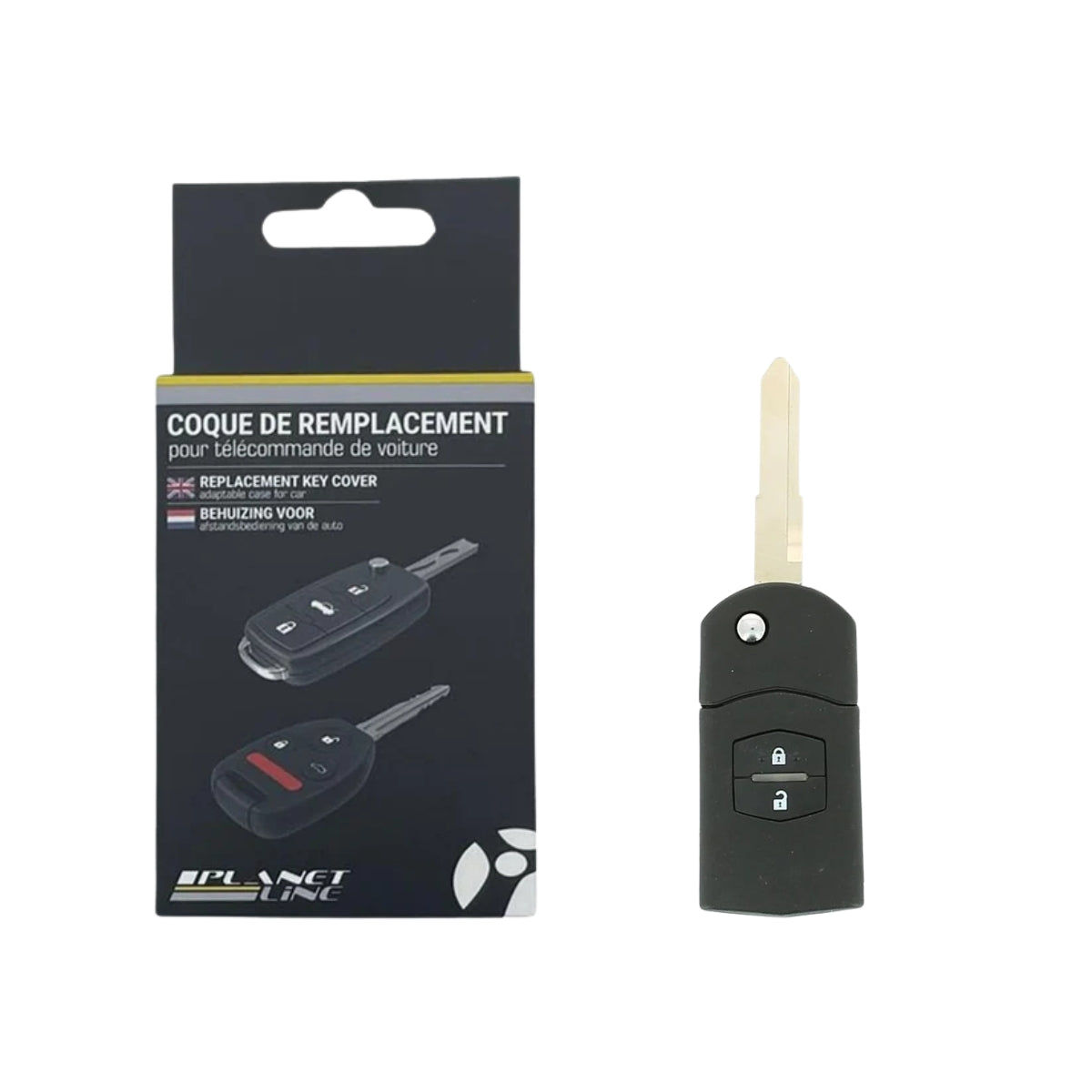 COQUE CLE ADAPTABLE POUR MAZDA 2 BOUTONS LAME CRANTEE KEYSKAR