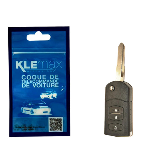 COQUE CLE ADAPTABLE MAZDA 3 BOUTONS LAME CRANTEE RETRACTABLE