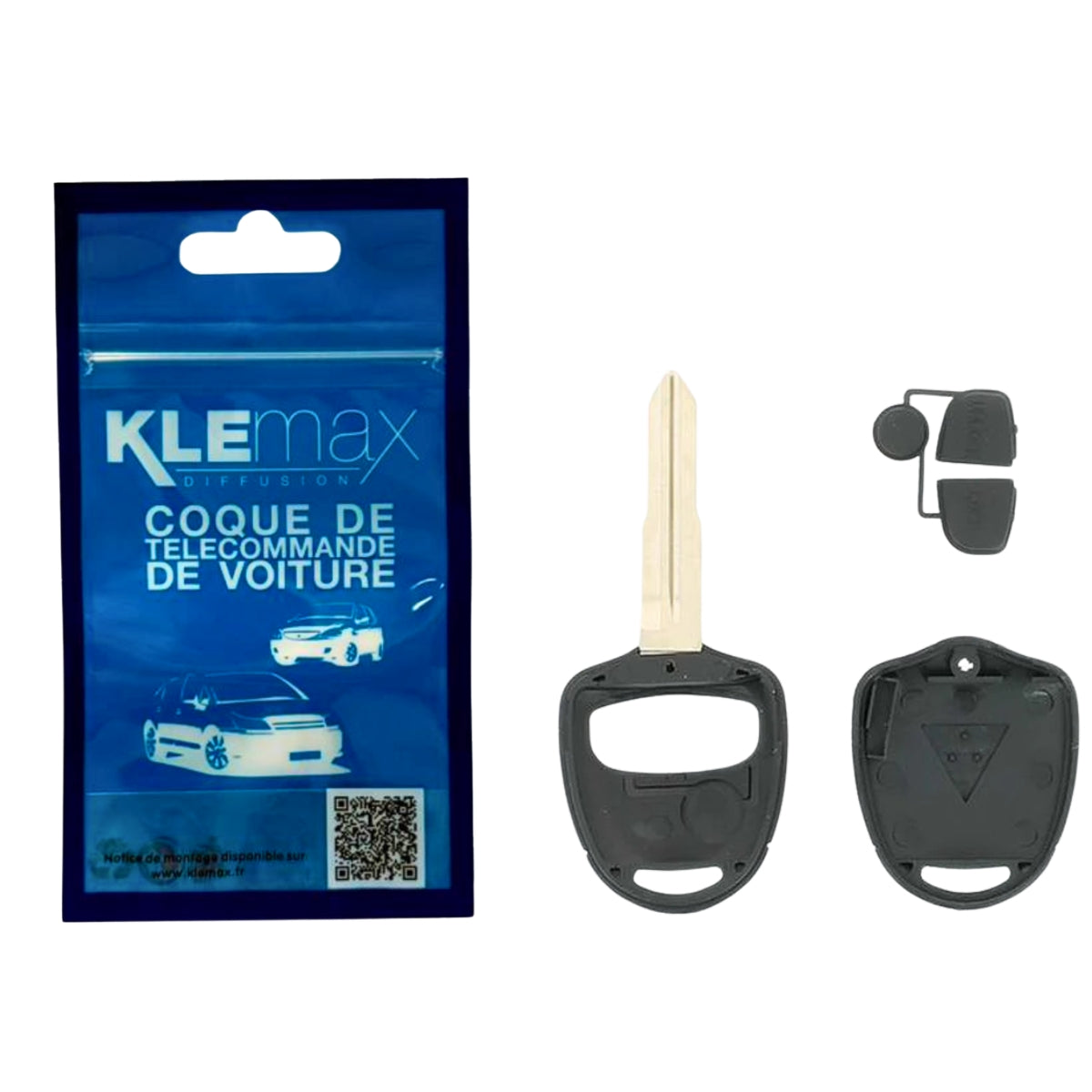 COQUE CLE ADAPTABLE MITSUBISHI 2 BOUTONS LAME CRANTEE FIXE