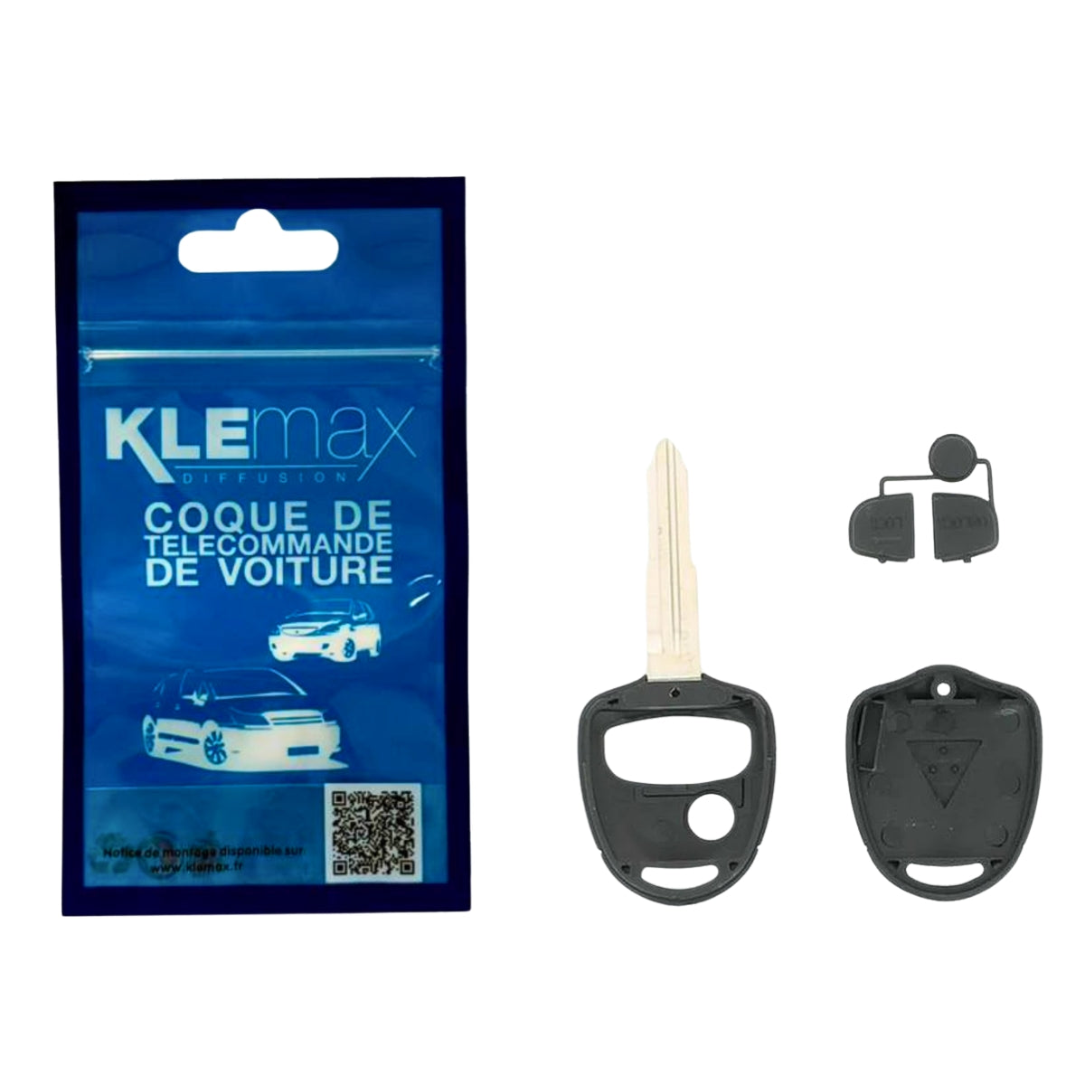 COQUE CLE ADAPTABLE MITSUBISHI 3 BOUTONS LAME CRANTEE