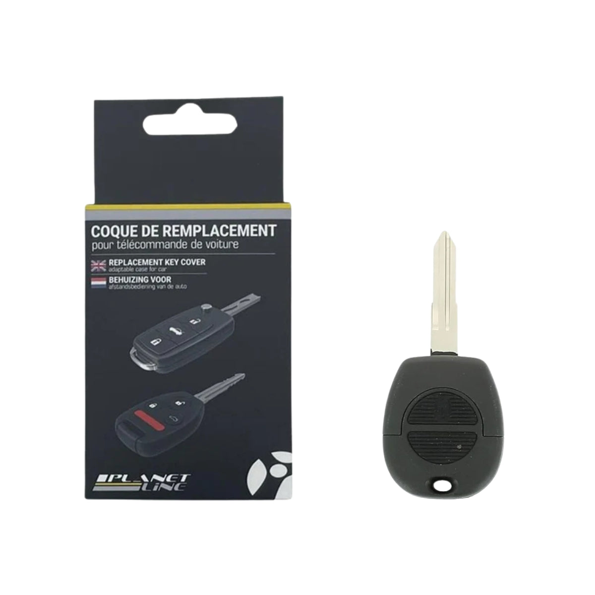 COQUE CLE ADAPTABLE POUR NISSAN 2 BOUTONS LAME CRANTEE KEYSKAR
