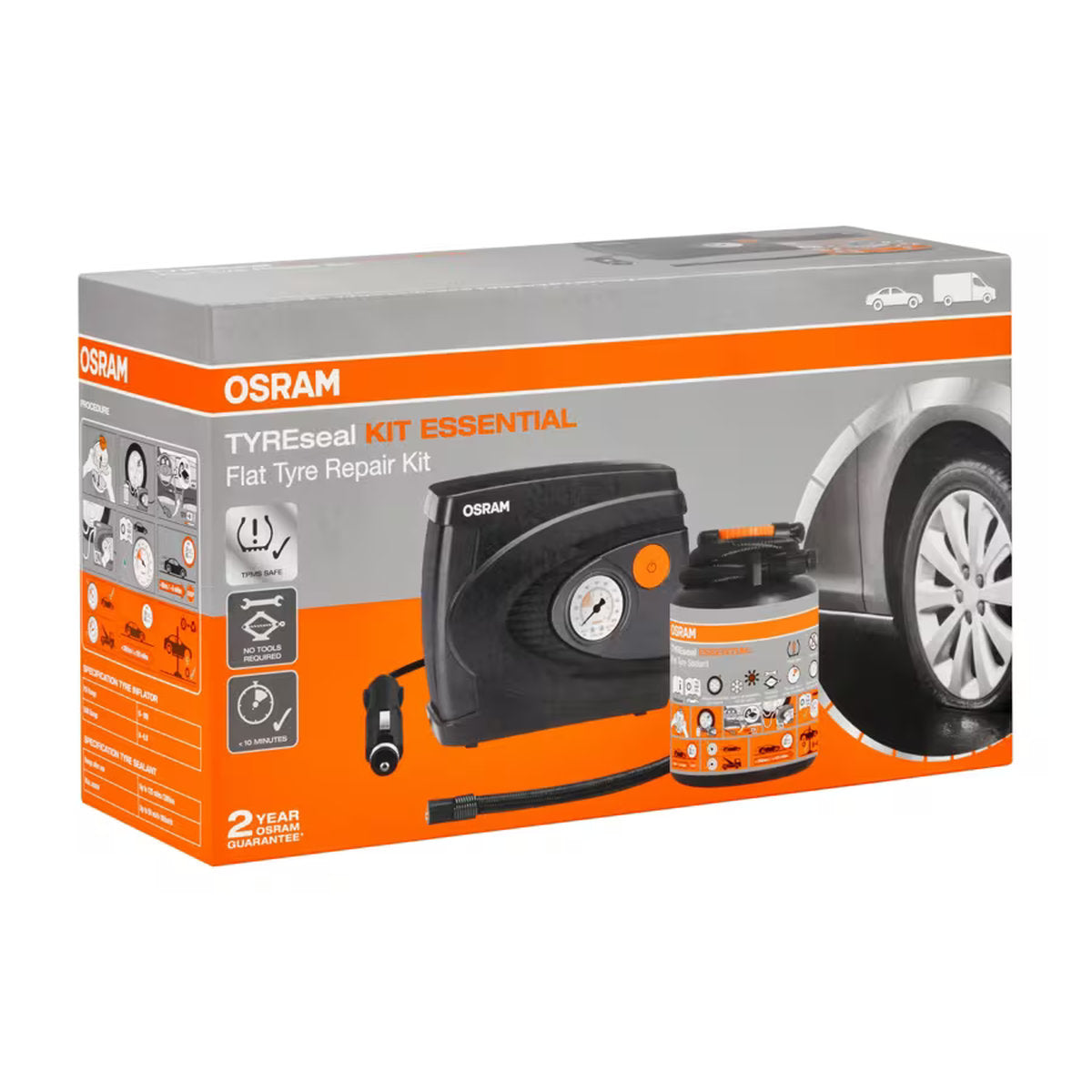 KIT ANTI-CREVAISON COMPRESSEUR + BOUTEILLE AUTOMATIQUE 450ML OSRAM