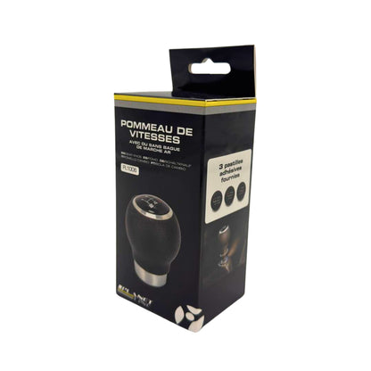 POMMEAU CUIR NOIR ROND BAGUE MARCHE AR + 3 PASTILLES DE VITESSES
