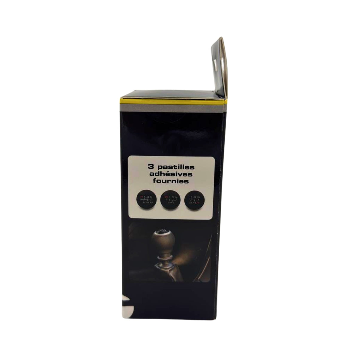 POMMEAU CUIR NOIR ROND BAGUE MARCHE AR + 3 PASTILLES DE VITESSES