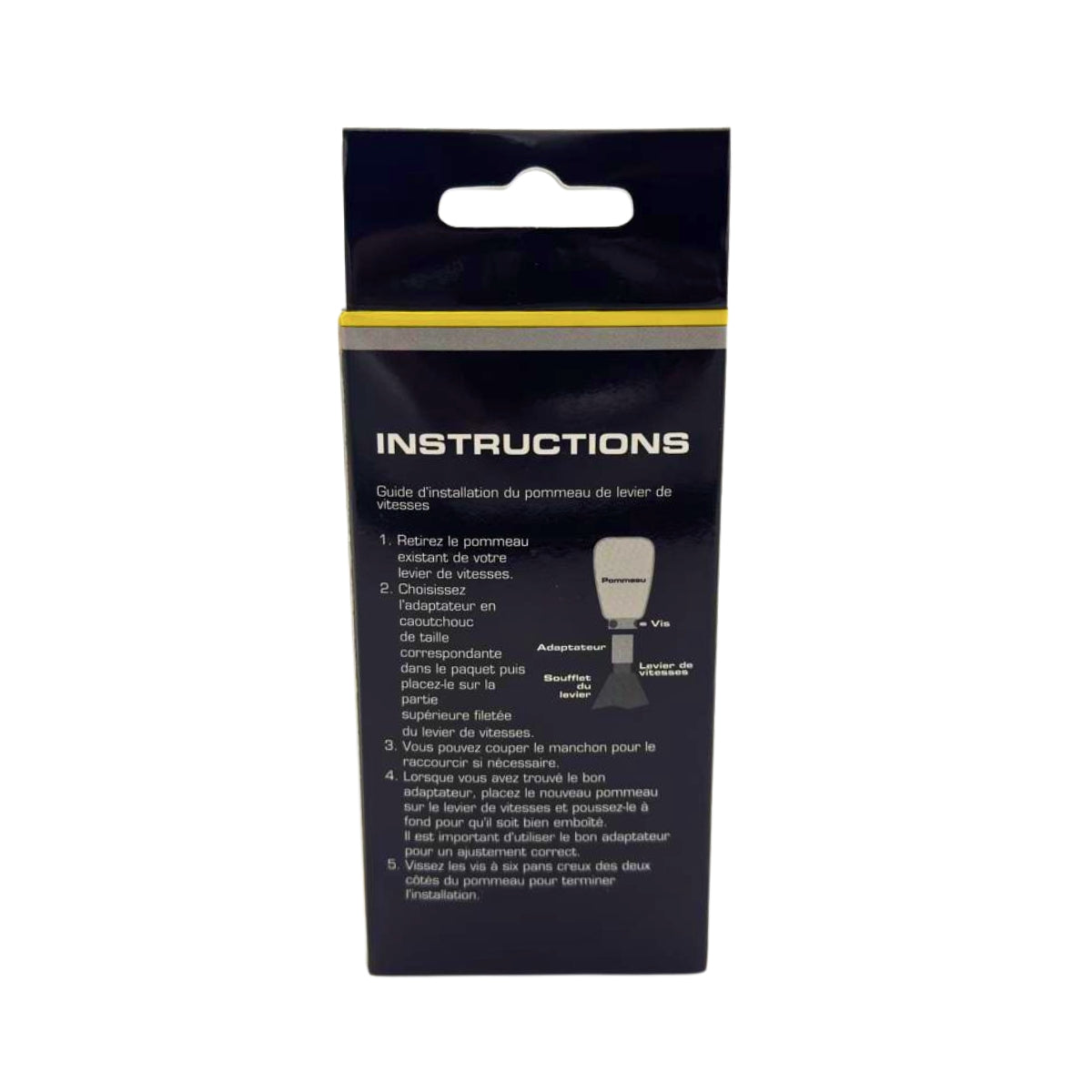 POMMEAU CUIR NOIR ROND BAGUE MARCHE AR + 3 PASTILLES DE VITESSES