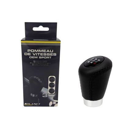 POMMEAU CUIR NOIR BAGUE MARCHE AR + 3 PASTILLES DE VITESSES