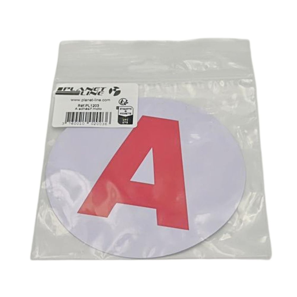 DISQUE ADHESIF "A" MOTO JEUNE CONDUCTEUR