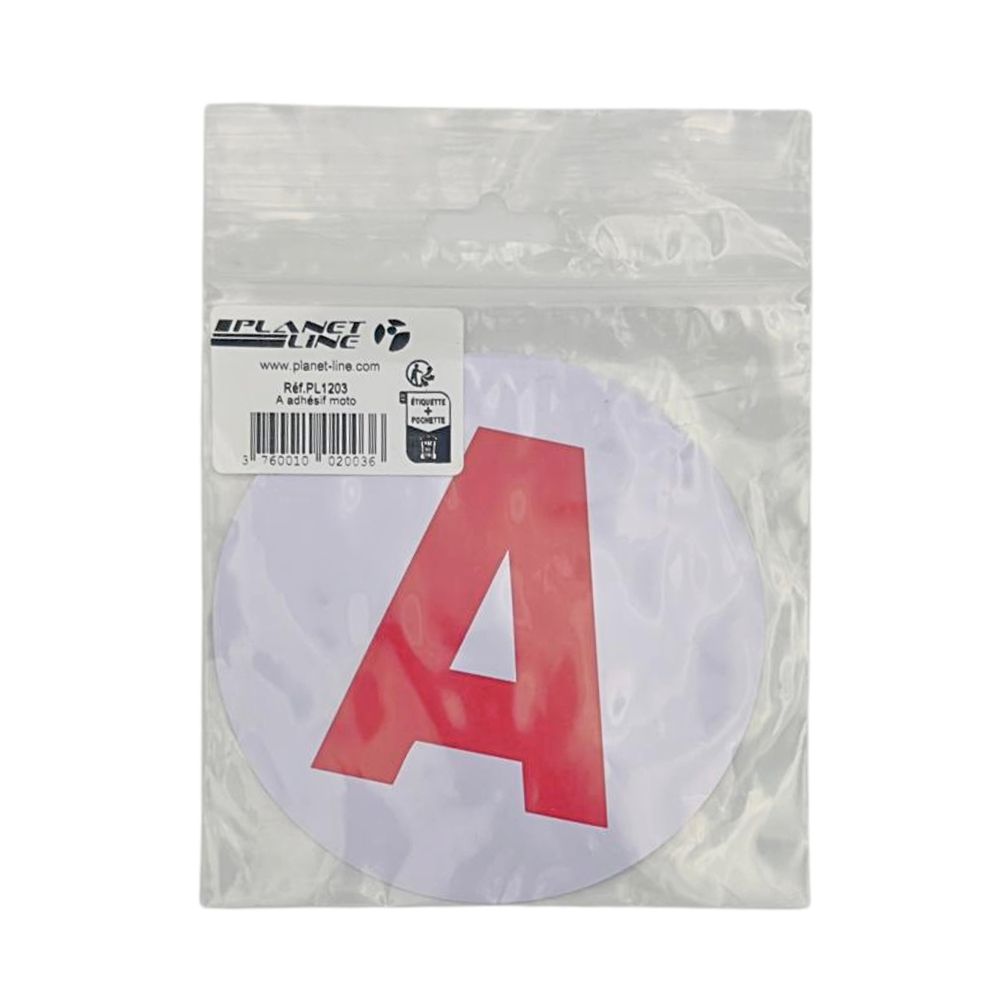 DISQUE ADHESIF "A" MOTO JEUNE CONDUCTEUR