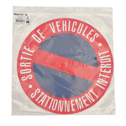 DISQUE PVC "SORTIE DE VEHICULES STATIONNEMENT INTERDIT" Ø280MM