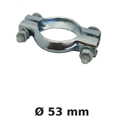 BRIDE D'ECHAPPEMENT Ø53 INOX/BLISTER 1 PIECE