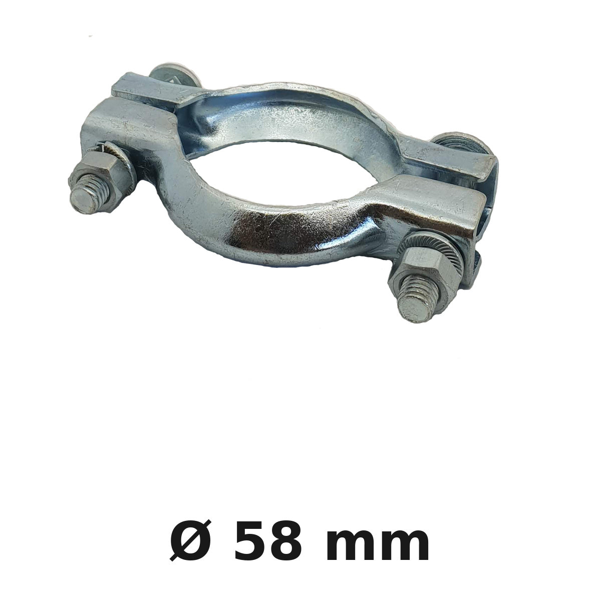 BRIDE D'ECHAPPEMENT Ø58 INOX/BLISTER 1 PIECE