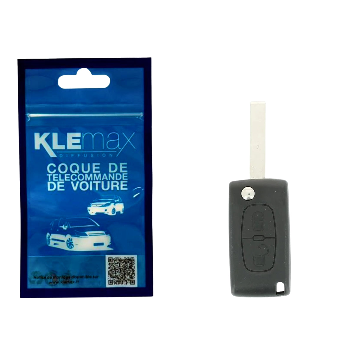 COQUE CLE ADAPTABLE PSA 2 BOUTONS LAME FRAISEE RETRACTABLE 7MM