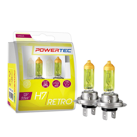 AMPOULES HALOGENES H7 PX26D 12V 55W JAUNE (BLISTER) X2 MTECH