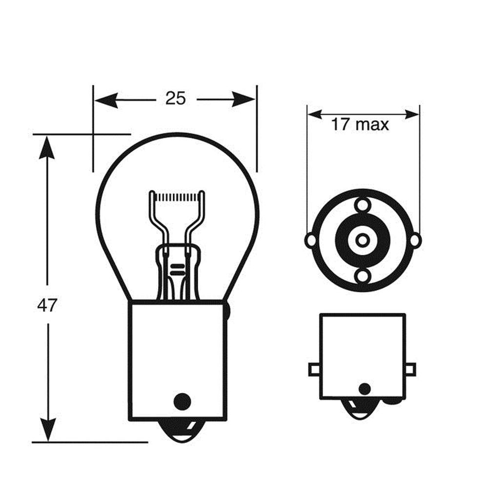 1 AMPOULE 12V 21W CSC BA15S (BOITE) (POUR BU180) RING