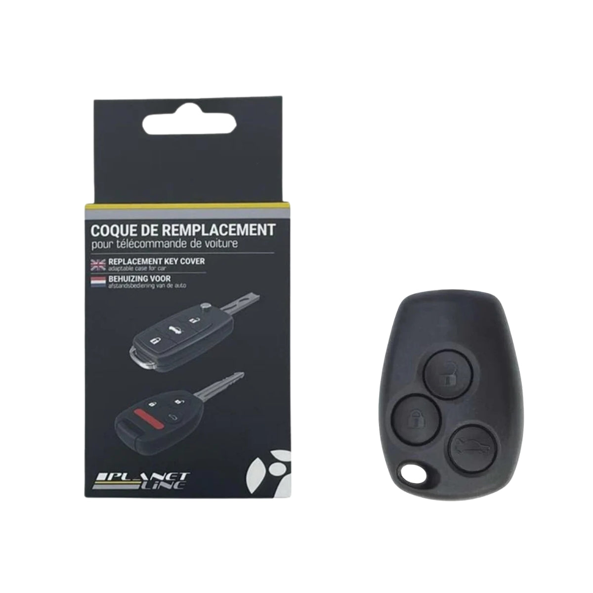 COQUE CLE ADAPTABLE POUR RENAULT 3 BOUTONS LAME FRAISEE KEYSKAR