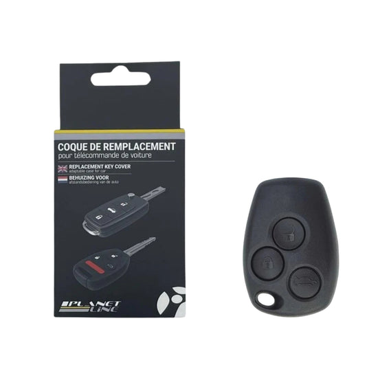 COQUE CLE ADAPTABLE POUR RENAULT 3 BOUTONS LAME CRANTEE KEYSKAR