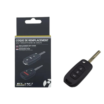 COQUE CLE ADAPTABLE POUR RENAULT 3 BOUTON LAME RETRACTABLE CRANTEE KEYSKAR