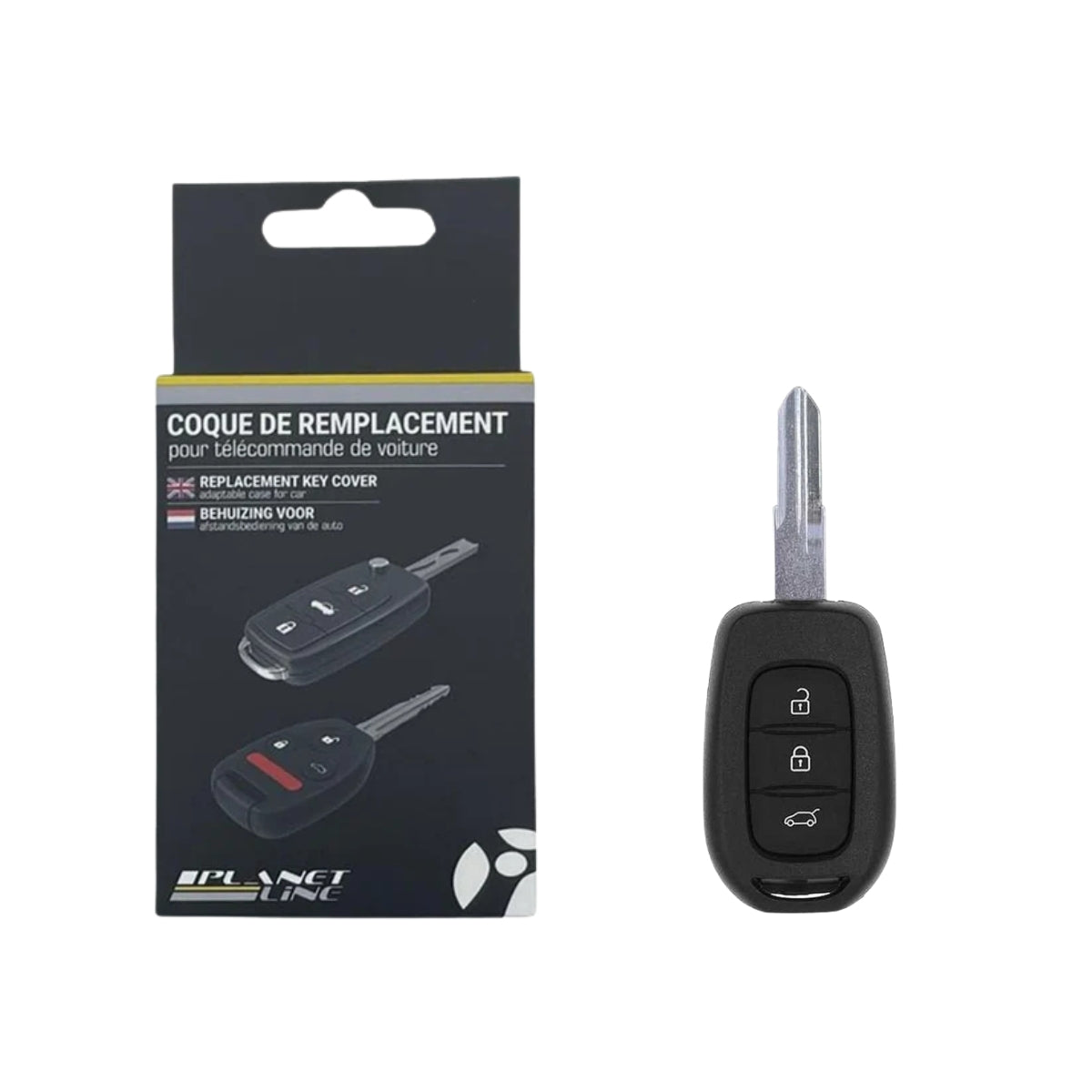 COQUE CLE ADAPTABLE POUR RENAULT 3 BOUTONS CRANTEE (FAIT AUSSI RE352) KEYSKAR