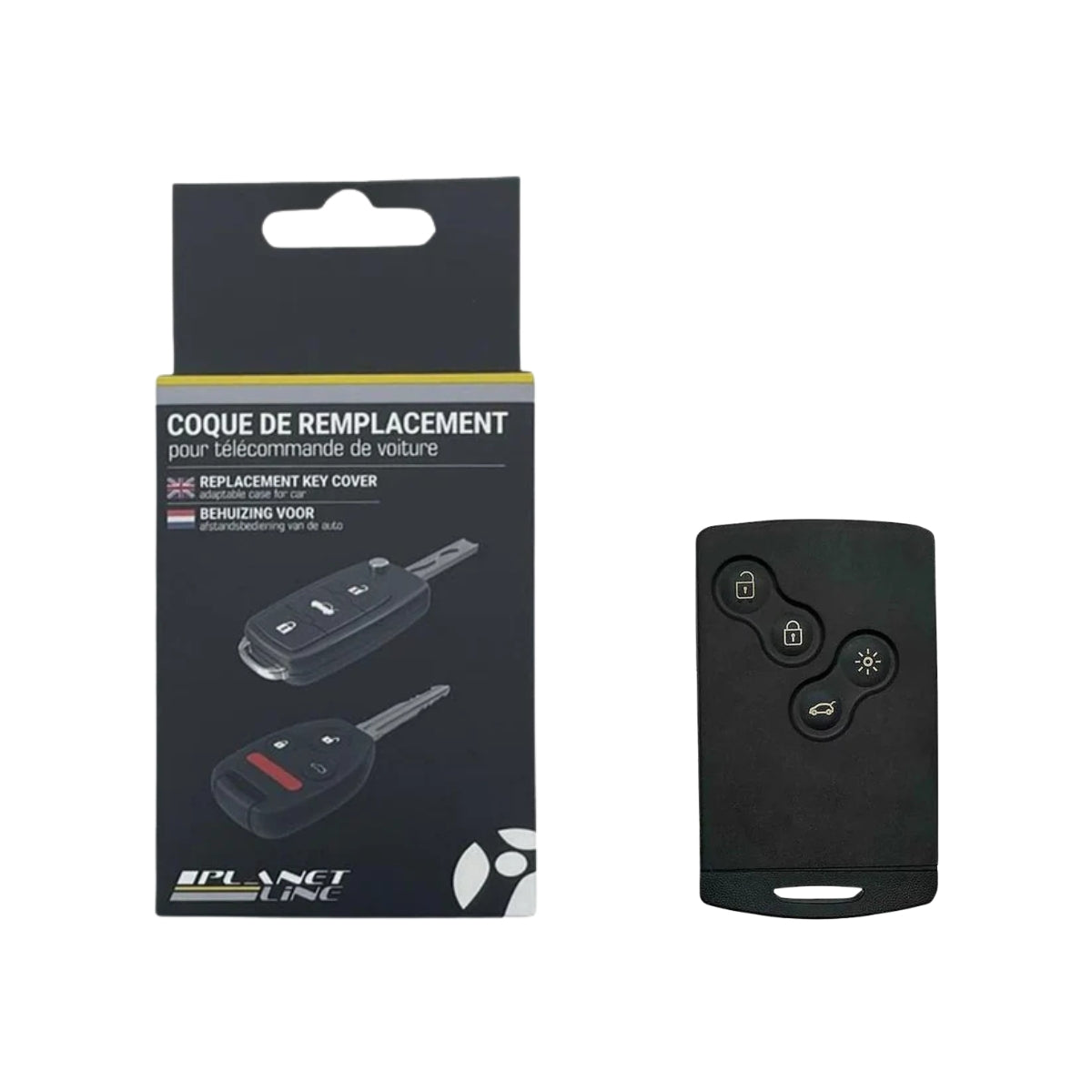 COQUE CARTE ADAPTABLE POUR RENAULT 4 BOUTONS AVEC LAME KEYSKAR