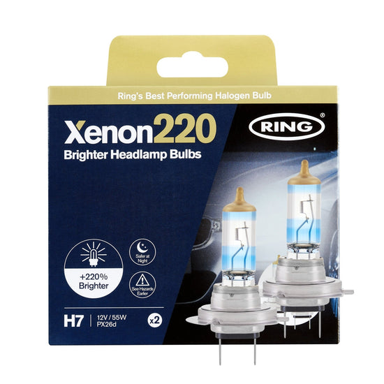 2 AMPOULES H7 12V 55W PX26d +220% HAUTE PERFORMANCE RING